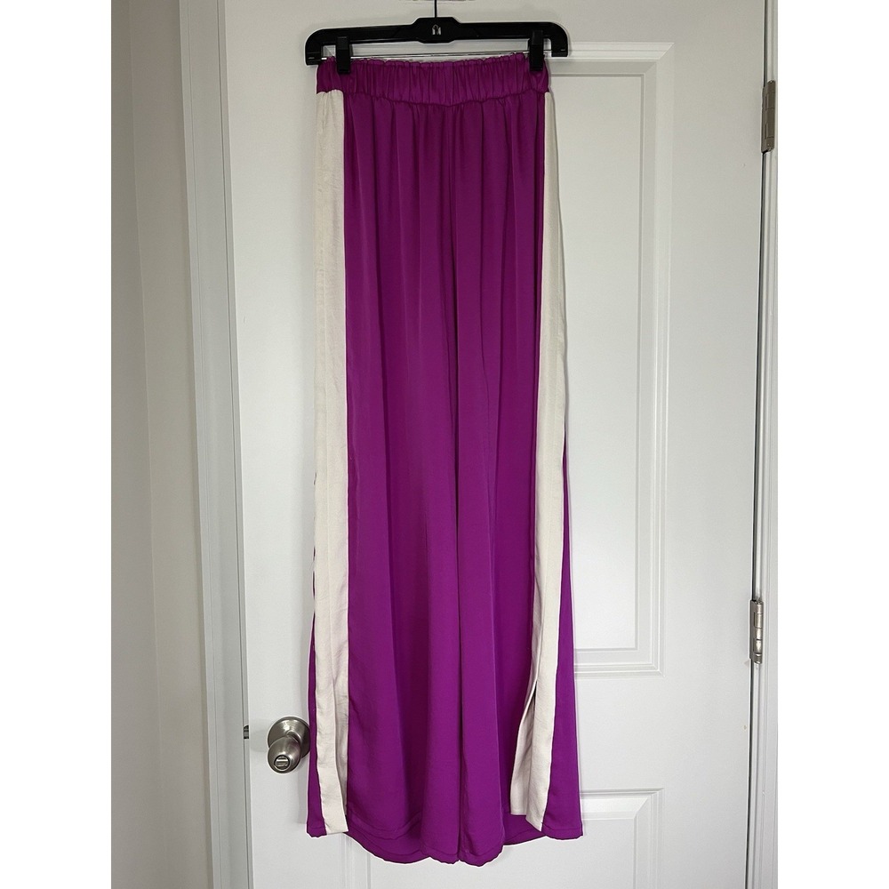 Women's Tyche Long Flowy Pants Elastic Waist Resortwear Vacation Medium Fuchsia